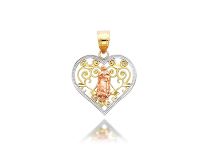 Fashionable Three Tone Plated Mother Mary Pendant
